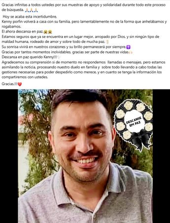 Este fue el mensaje que compartió su familia confirmando la muerte de Kenny / Especial