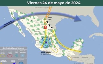 Clima en México vienres 24 de mayo