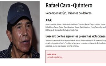 EU acusa a Caro Quintero de 15 delitos; DEA ofrece 20 mdd por él