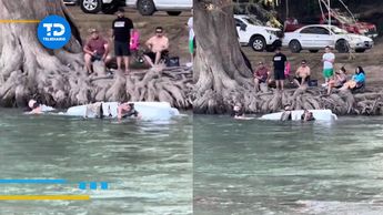 Vuelca lancha en el río Ramos en Nuevo León. | Especial