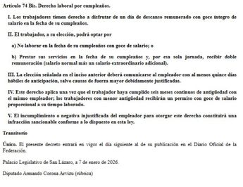 La reforma estipula que el trabajador deberá dar un aviso previo de al menos 15 días hábiles a su patrón | FOTO: X