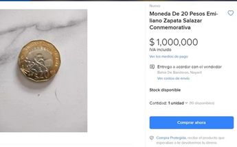 Moneda conmemorativa de Emiliano Zapata / Captura.