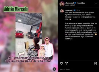 Adrián Marcelo le habría regalado un carro a su esposa por su embarazo. | Cortesía