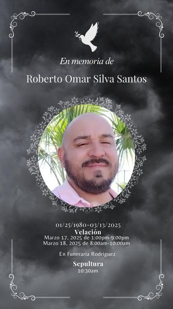 Familia invita a darle el último adiós a Roberto. | Especial
