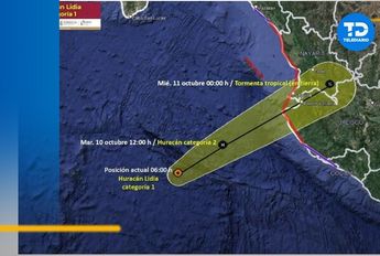 Trayectoria del huracán Lidia