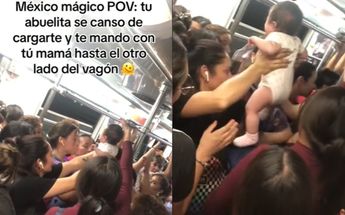 Bebé es cargado por pasajeras del Metro / Especial