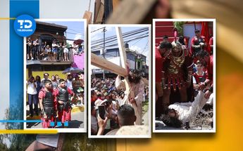 La representación de la Pasión de Cristo en Iztapalapa incluye un largo recorrido en el cual un actor carga una pesada cruz./ Juan Carlos Bautista.