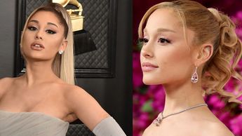 Ariana Grande sin y con bleached brows.| Especial