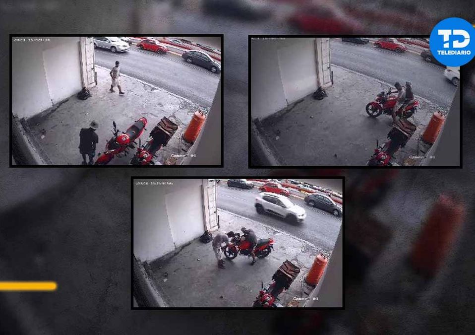 El robo de una motocicleta fue captado por cámaras de seguridad en Monterrey. | Especial