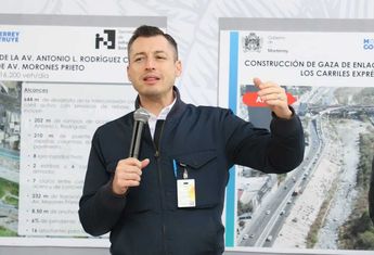 El alcalde de Monterrey durante el evento de inauguración de la "Gaza del Alivio". | Leonel Rocha