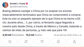 Post de Donald Trump en Truth Social