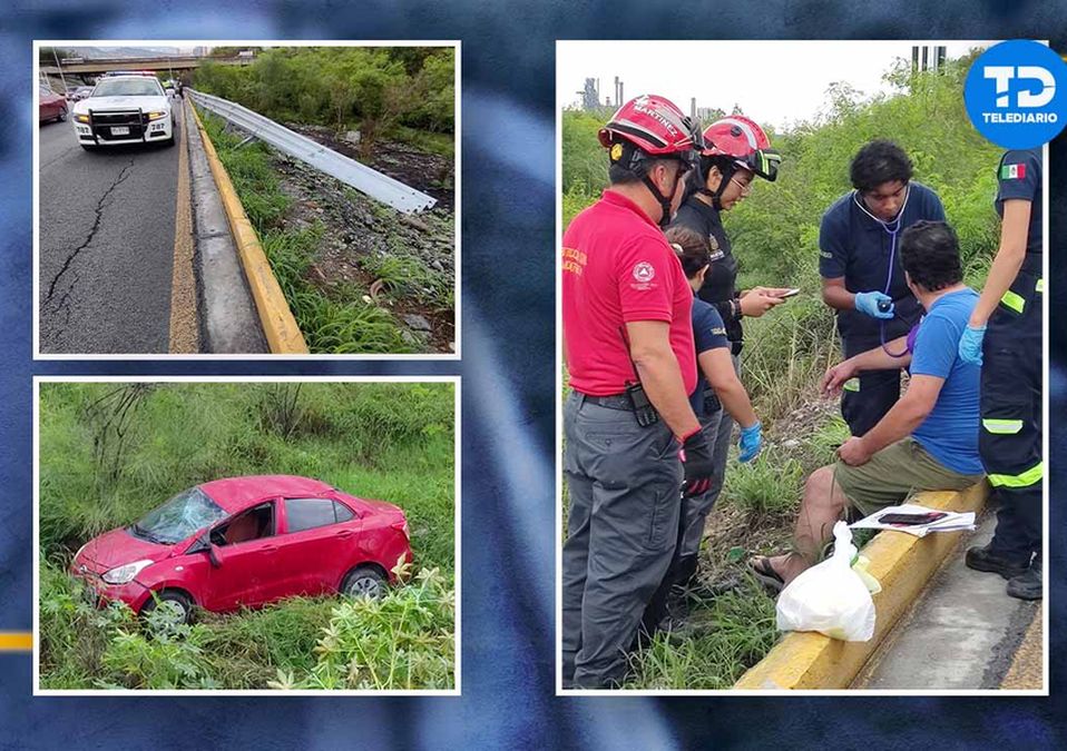 Automóvil cayó al lecho del Río Santa Catarina. | Especial