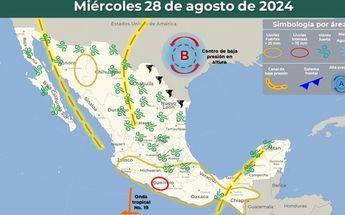 Clima en México miércoles 28 de agosto