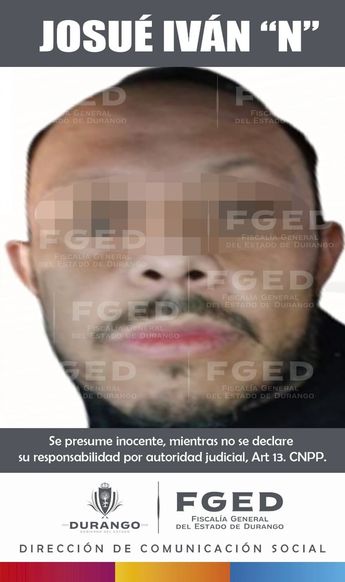 Josué Iván fue puesto a disposición del Juez de Control e internado en el Centro de Reinserción Social Número 1 de la ciudad de Durango.