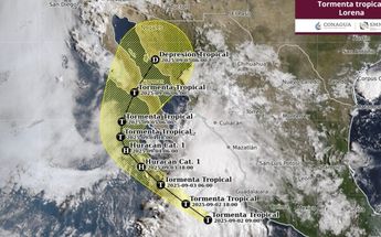 Trayectoria de la tormenta tropical Lorena