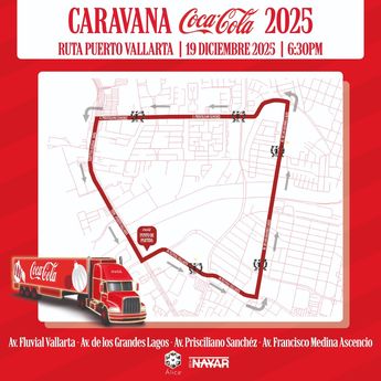 Desde este punto de partida, la caravana iniciará su trayecto a las 6:30 de la tarde en Puerto Vallarta | Facebook Grupo Embotelladora Nayar