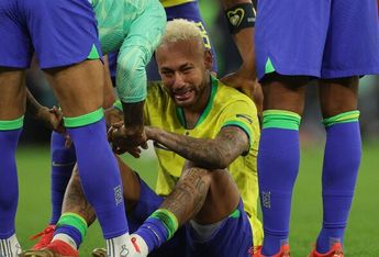 Neymar llorando tras eliminación de Brasil en Qatar / CORTESÍA: @AFP