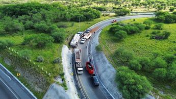 Protección Civil de Nuevo León asistió en las maniobras para sacar a las vacas del tráiler. | Ángel Mercado