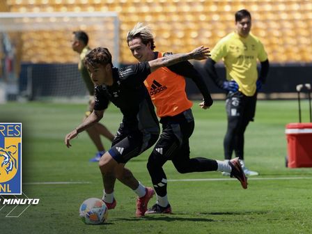 Fulgencio y Córdova en el entrenamiento del lunes en Tigres / @TigresOficial