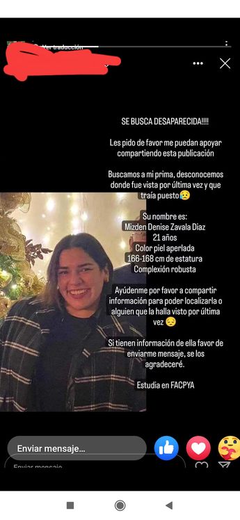 Mizden Denisee, estudiante de Facpya, está desaparecida | Especial