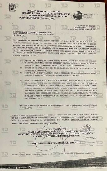 La solicitud de investigación emitida por la Fiscalía de Puebla en 2022 simplemente quedó detenida / Jesús Zavala