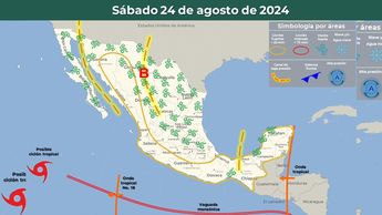 Clima en México del sábado 24 de agosto