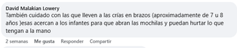 Usuario llama a estar alerta de personas que viajan con niños | Facebook