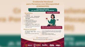 El Gobierno del Estado de Puebla, a través del Sistema Estatal DIF, invita a las personas con discapacidad a obtener este documento | SEDIF Puebla