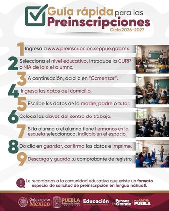 Conoe los pasos para las preinscripciones en Puebla / SEP