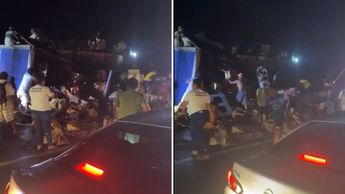 ¡Se llevaron cajas! Camión de cervezas vuelca en Cruz Grande, Guerrero; habitantes hicieron rapiña | VIDEO