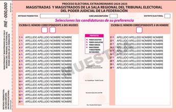 Boleta anaranjada de elección al PJF / INE