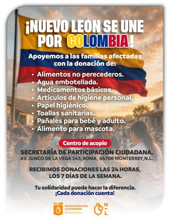 Monterrey prepara envío de ayuda a Colombia tras sismo