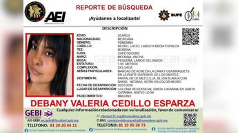 La Fiscalía emitió la ficha de búsqueda para dar con el paradero de la estudiante. | Especial