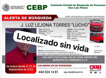 Ficha Comisión Estatal de Búsqueda San Luis Potosí.