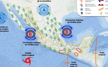 Clima en México del miércoles 30 de julio 2025