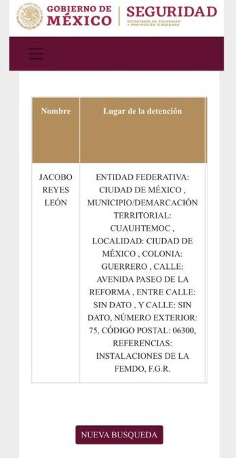 Jacobo 'N' fue detenido en las instalaciones del FEMDO en Paseo de la Reforma, Ciudad de México | SSPC