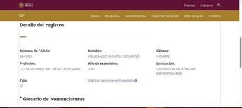 El médico que se ostentaba como ginecólogo no cuenta con cédula profesional de especialidad / Registro de Cédulas Profesionales