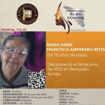 Ficha de búsqueda de la Fiscalía de Sonora. | Cortesía
