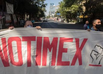 Manifestación de empleados de Notimex en la Ciudad de México. | Cuartoscuro