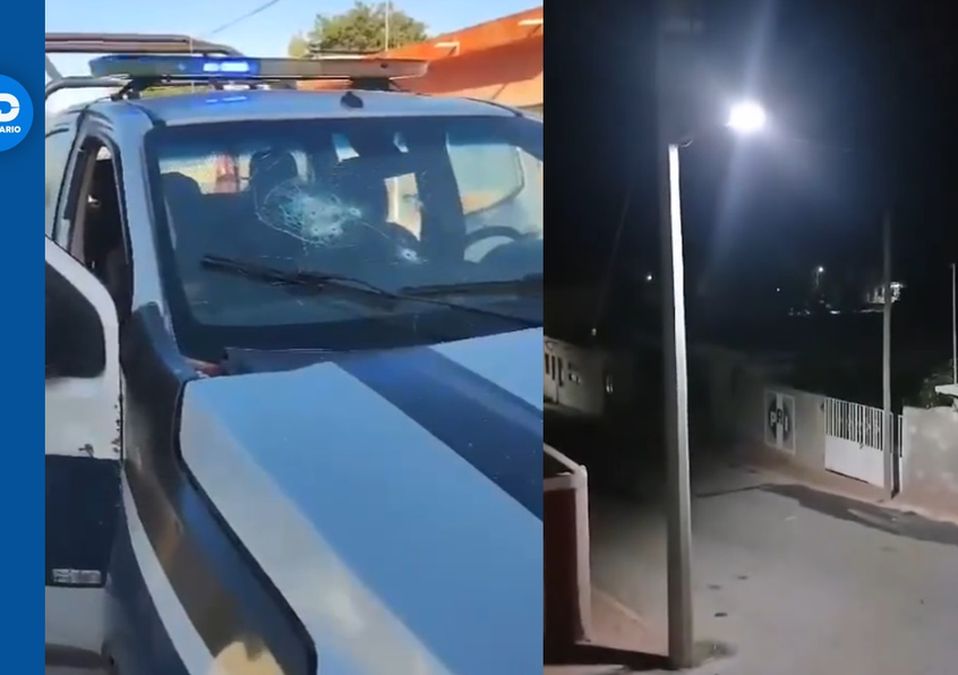 Atacan a balazos a dos policías e incendian patrulla en Aramberri. | Especial