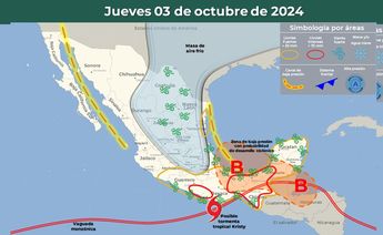 Clima para el jueves 3 de octubre en México