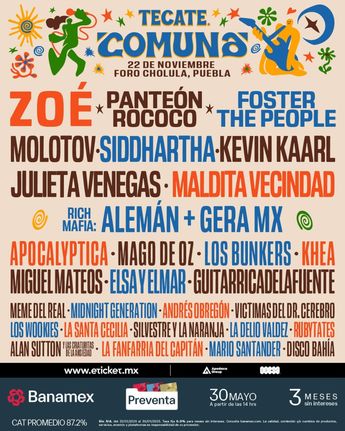 Estos son los artistas que estarán en el Tecate Comuna 2025 en el foro Cholula / Especial