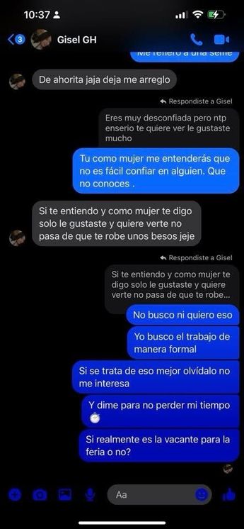"no pasa de que te robe unos besos", dicen con humor a una mujer antes de llegar con el reclutador / Especial