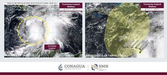 El SMN detalló que durante la mañana de este viernes el centro del fenómeno estaba a 1425 kilómetros de Cancún | @@conagua_clima vía X