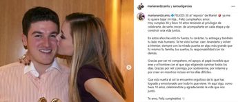 Mariana Rodríguez felicitó a Samuel García en una publicación de Instagram. | Especial