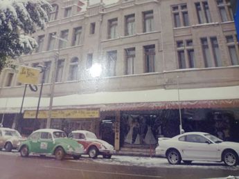 Centro de la ciudad de Torreón durante la nevada de 1997.