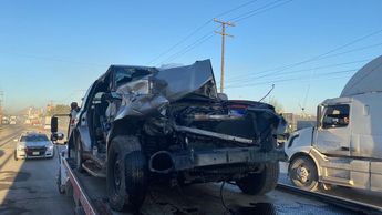 La camioneta quedó prácticamente destruida. | Erik Solheim Rocha