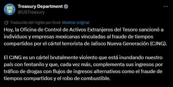 Comunicado realizado por el Departamento del Tesoro de EU | @USTreasury vía X