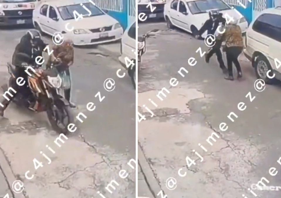 El hombre jaloneó a la mujer de la tercera edad, pues se llevó sus bolsas de mandado / Telediario
