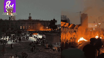 Prenden fuego a muro en Palacio de Gobierno en protesta por 8M | Especial